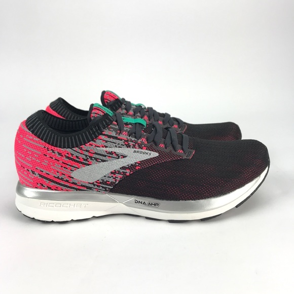 Brooks Women's Ricochet Pink Black Running Shoes - Picture 3 of 8